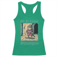 Funny Medieval Frog Knight Fantasy RPG Meme Racerback Tank Top Off To Commit Shenanigans