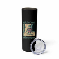 Funny Medieval Frog Knight Fantasy RPG Meme Skinny Tumbler Off To Commit Shenanigans