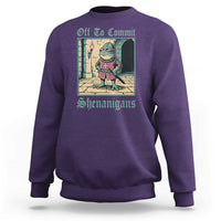 Funny Medieval Frog Knight Fantasy RPG Meme Sweatshirt Off To Commit Shenanigans