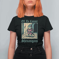 Funny Medieval Frog Knight Fantasy RPG Meme T Shirt For Women Off To Commit Shenanigans