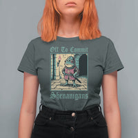 Funny Medieval Frog Knight Fantasy RPG Meme T Shirt For Women Off To Commit Shenanigans
