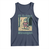 Funny Medieval Frog Knight Fantasy RPG Meme Tank Top Off To Commit Shenanigans