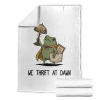 Funny Thrifting Frog Vintage Antique Hunter Throw Blanket We Thrift At Dawn Humor