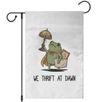 Funny Thrifting Frog Vintage Antique Hunter Garden Flag We Thrift At Dawn Humor