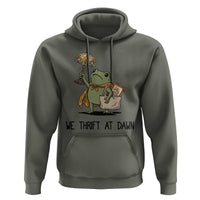 Funny Thrifting Frog Vintage Antique Hunter Hoodie We Thrift At Dawn Humor