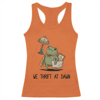 Funny Thrifting Frog Vintage Antique Hunter Racerback Tank Top We Thrift At Dawn Humor