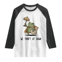 Funny Thrifting Frog Vintage Antique Hunter Raglan Shirt We Thrift At Dawn Humor