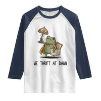 Funny Thrifting Frog Vintage Antique Hunter Raglan Shirt We Thrift At Dawn Humor