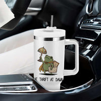 Funny Thrifting Frog Vintage Antique Hunter Tumbler With Handle We Thrift At Dawn Humor