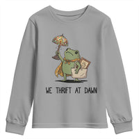 Funny Thrifting Frog Vintage Antique Hunter Youth Sweatshirt We Thrift At Dawn Humor