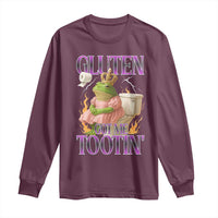 Funny Gluten Free Frog Princess Toilet Meme Long Sleeve Shirt Gluten Got Me Tootin