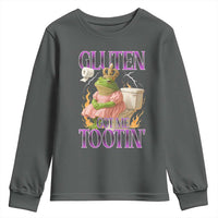 Funny Gluten Free Frog Princess Toilet Meme Youth Sweatshirt Gluten Got Me Tootin
