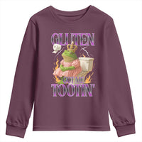 Funny Gluten Free Frog Princess Toilet Meme Youth Sweatshirt Gluten Got Me Tootin