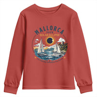 Mallorca Spain 2026 Total Solar Eclipse Youth Sweatshirt Sailing Cruise Totality Sail Explore Experience Travel Souvenir