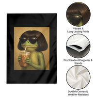 Funny Frog Bob Haircut Renaissance Painting Meme Garden Flag