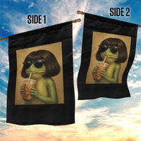 Funny Frog Bob Haircut Renaissance Painting Meme Garden Flag