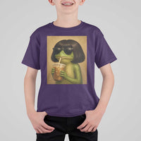 Funny Frog Bob Haircut Renaissance Painting Meme T Shirt For Kid