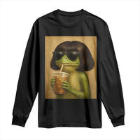 Funny Frog Bob Haircut Renaissance Painting Meme Long Sleeve Shirt