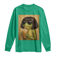 Funny Frog Bob Haircut Renaissance Painting Meme Long Sleeve Shirt