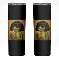 Funny Frog Bob Haircut Renaissance Painting Meme Skinny Tumbler