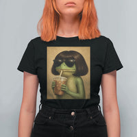 Funny Frog Bob Haircut Renaissance Painting Meme T Shirt For Women