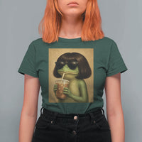 Funny Frog Bob Haircut Renaissance Painting Meme T Shirt For Women