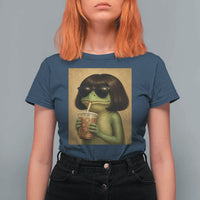 Funny Frog Bob Haircut Renaissance Painting Meme T Shirt For Women