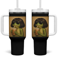 Funny Frog Bob Haircut Renaissance Painting Meme Tumbler With Handle