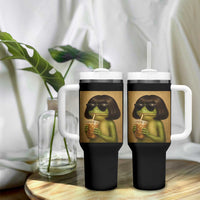 Funny Frog Bob Haircut Renaissance Painting Meme Tumbler With Handle
