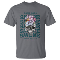 Retro Western Skull T Shirt Somebody Save Me From Myself Country Music - Wonder Print Shop
