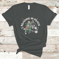 Reading Skeleton T Shirt RIP Reading In Peace Book Lover Spooky Vibe - Wonder Print Shop