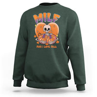 Fall Vibes Sweatshirt MILF Man I Love Fall Funny Spooky Skeleton Pumpkin Halloween - Wonder Print Shop