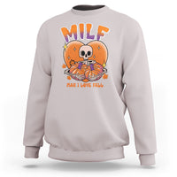 Fall Vibes Sweatshirt MILF Man I Love Fall Funny Spooky Skeleton Pumpkin Halloween - Wonder Print Shop