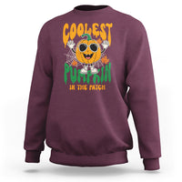 Fall Pumpkin Sweatshirt Coolest Pumpkin In The Patch Autumn Halloween Spooky Season - Wonder Print Shop