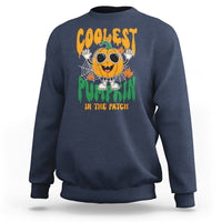 Fall Pumpkin Sweatshirt Coolest Pumpkin In The Patch Autumn Halloween Spooky Season - Wonder Print Shop