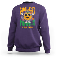 Fall Pumpkin Sweatshirt Coolest Pumpkin In The Patch Autumn Halloween Spooky Season - Wonder Print Shop