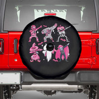 Pink Halloween Breast Cancer Spare Tire Cover Dabbing Skeleton Zombie