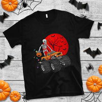 Halloween Skeleton T Shirt Skeleton Riding Monster Truck Candy Funny Scary Pumpkin - Wonder Print Shop