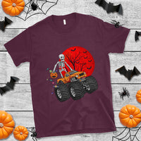 Halloween Skeleton T Shirt Skeleton Riding Monster Truck Candy Funny Scary Pumpkin - Wonder Print Shop