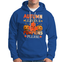 Fall Vibes Hoodie Autumn Leaves And Pumpkin Please Scary Pumpkin Halloween - Wonder Print Shop