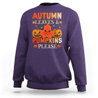 Fall Vibes Sweatshirt Autumn Leaves And Pumpkin Please Scary Pumpkin Halloween - Wonder Print Shop