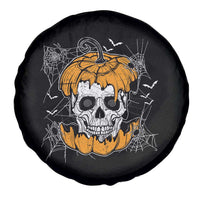 Halloween Skull Spare Tire Cover Spooky Skull In Pumpkin Halloween Costume