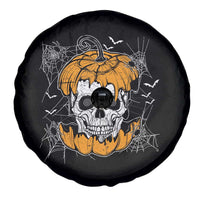 Halloween Skull Spare Tire Cover Spooky Skull In Pumpkin Halloween Costume