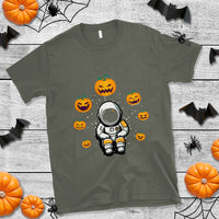 Halloween Astronaut T Shirt Scary Pumpkin Universe Outer Space Halloween Costume - Wonder Print Shop