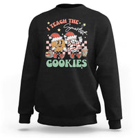 Teacher Christmas Sweatshirt I Teach The Smartest Cookies Retro Groovy Xmas Cookies - Wonder Print Shop