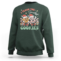 Teacher Christmas Sweatshirt I Teach The Smartest Cookies Retro Groovy Xmas Cookies - Wonder Print Shop