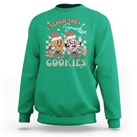 Teacher Christmas Sweatshirt I Teach The Smartest Cookies Retro Groovy Xmas Cookies - Wonder Print Shop