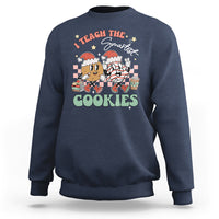 Teacher Christmas Sweatshirt I Teach The Smartest Cookies Retro Groovy Xmas Cookies - Wonder Print Shop