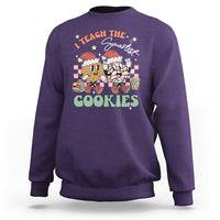 Teacher Christmas Sweatshirt I Teach The Smartest Cookies Retro Groovy Xmas Cookies - Wonder Print Shop