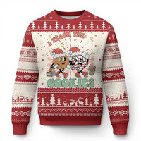 Teacher Christmas Ugly Christmas Sweater I Teach The Smartest Cookies Retro Groovy Xmas Tree Cookies - Wonder Print Shop